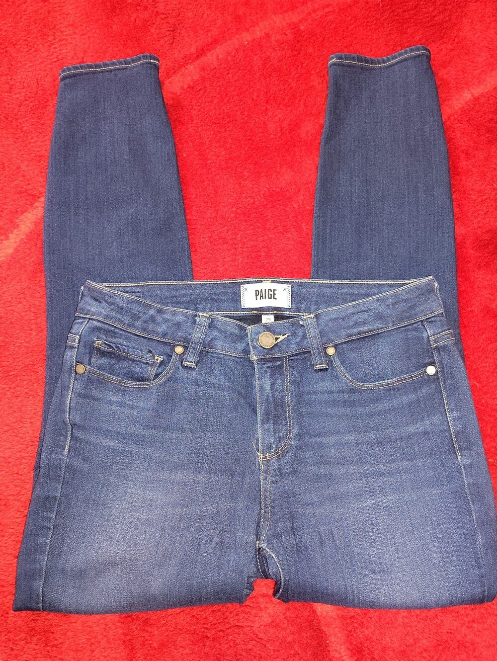 PAIGE Women’s Dark Blue Verdugo Ankle Skinny Jeans Sz 29